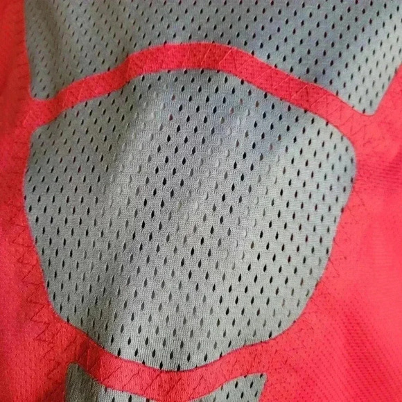 Nike Pro Combat Authentic Men's Shirt Size XL Short Sleeve Red/Grey Crew Neck - Picture 9 of 13